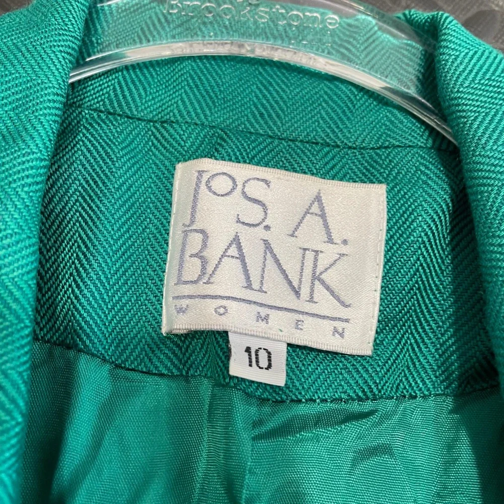 Vintage Jos. A. Bank Turquoise Green‎ One Button Blazer Jacket Women's Size 10